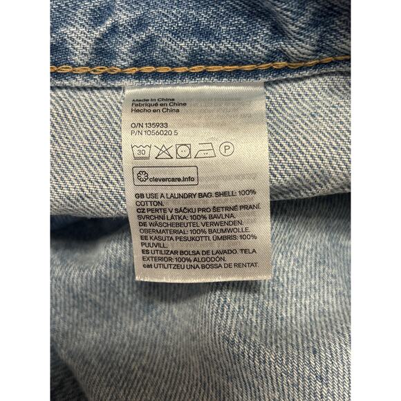 H&M Women's Blue High Rise Distressed Straight Bootcut Flare Denim Jeans Size 10 - Picture 5 of 5